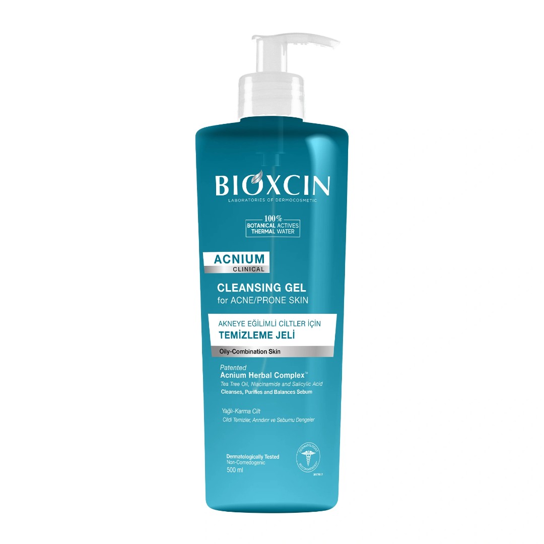ژل شستشوی صورت بیوکسین BIOXCIN مدل ACNIUM حجم 500 میل طرح جدید