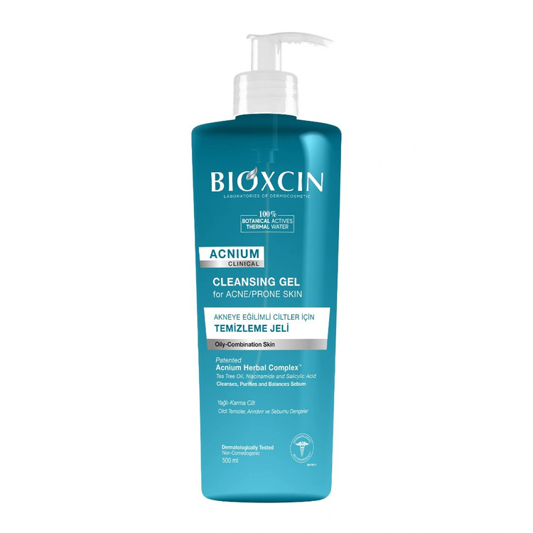 ژل شستشوی صورت بیوکسین BIOXCIN مدل ACNIUM حجم 500 میل طرح جدید