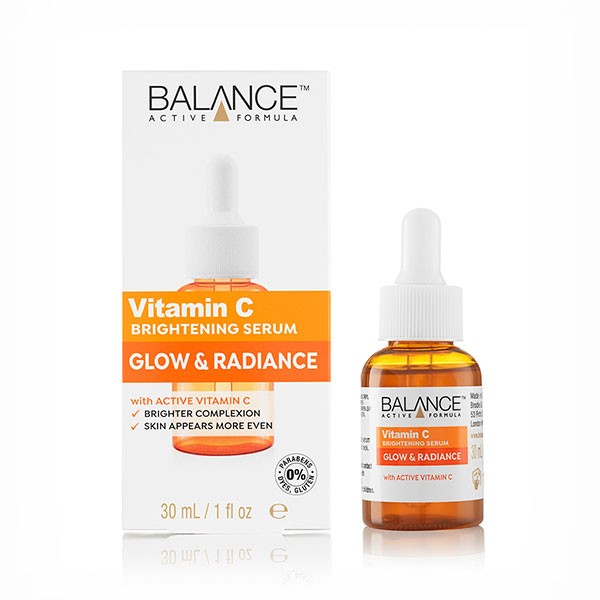 سرم صورت ویتامین سی بالانس BALANCE مدل GLOW AND RADIANCE حجم 30 میل
