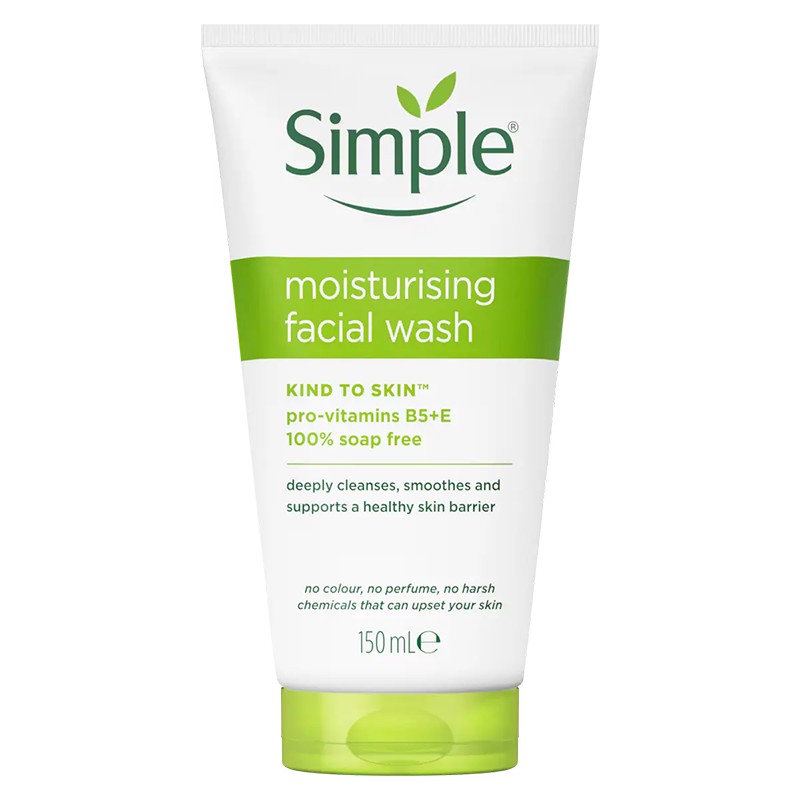 ژل شستشوی سیمپل Simple مدل moisturising facial wash حجم 150 میل طرح جدید