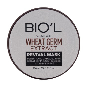 ماسک مو داخل حمام بیول BIOL مدل WHEAT GERM EXTRACT مناسب موهای خشک و آسیب دیده حجم 200 میل