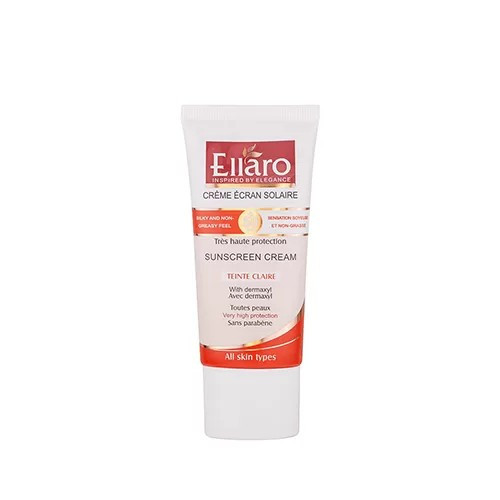 ضد آفتاب رنگی الارو Ellaro مناسب انواع پوست spf 50 حجم 50 میل