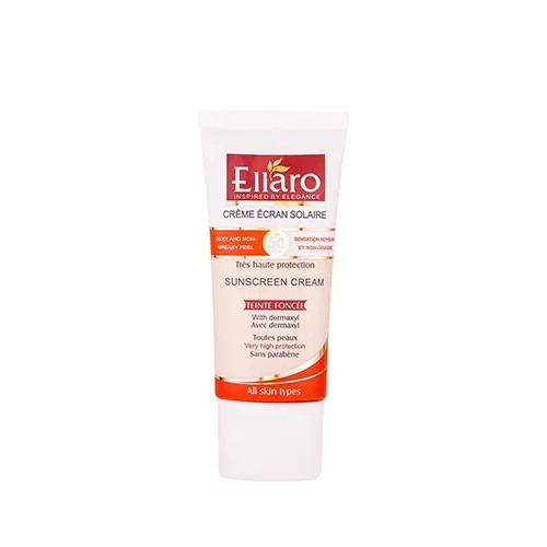 ضد آفتاب رنگی الارو Ellaro مناسب انواع پوست spf 50 حجم 50 میل