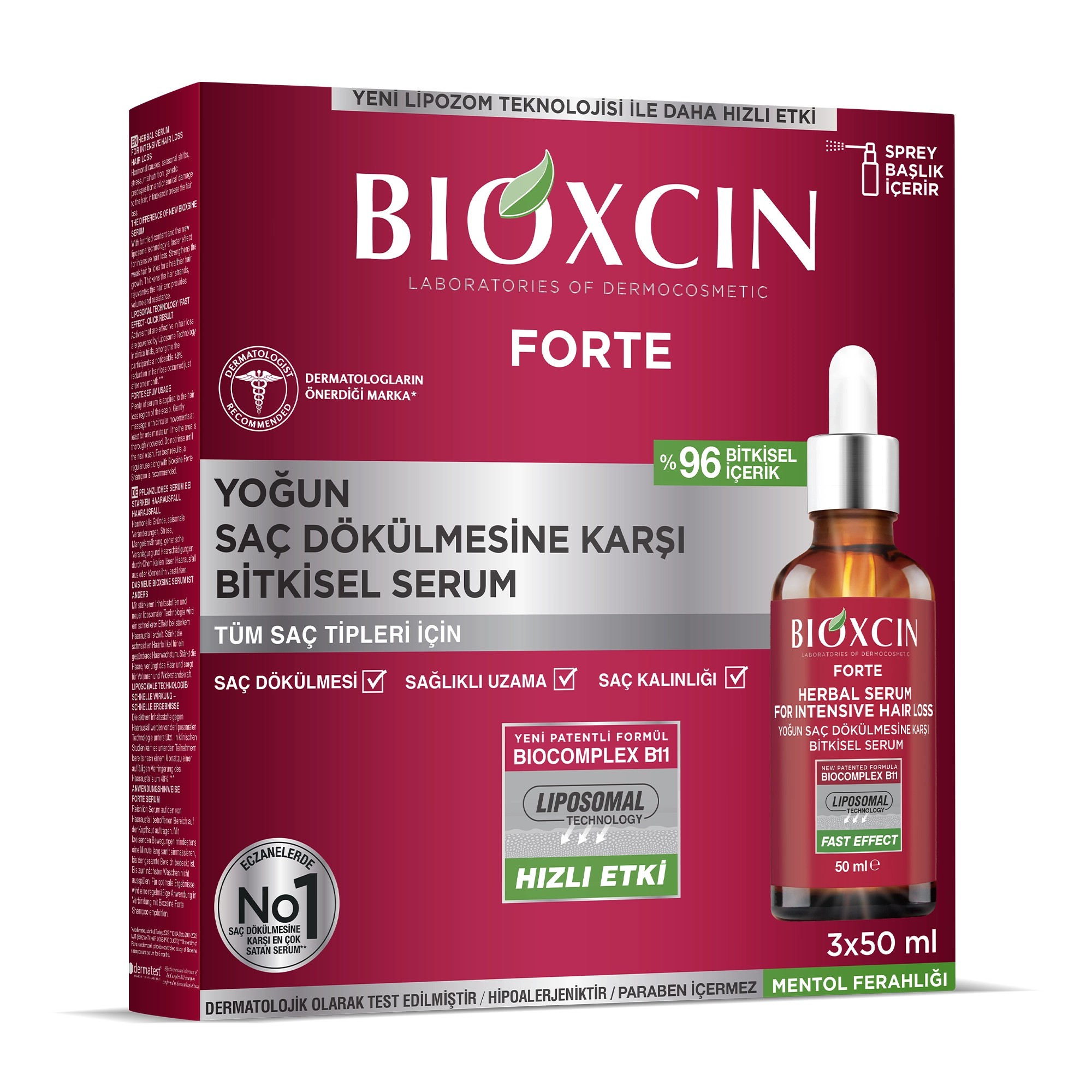 پک سرم ضدریزش و تقویت کننده بیوکسین BIOXCIN مدل فورته FORTE