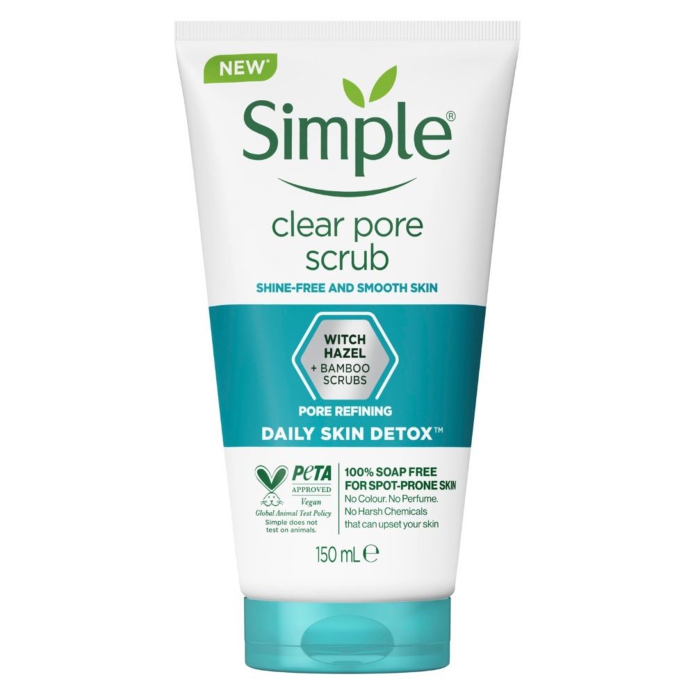 ژل اسکراب پاکسازی صورت سیمپل Simple مدل DAILY SKIN DETOX حجم 150 میل