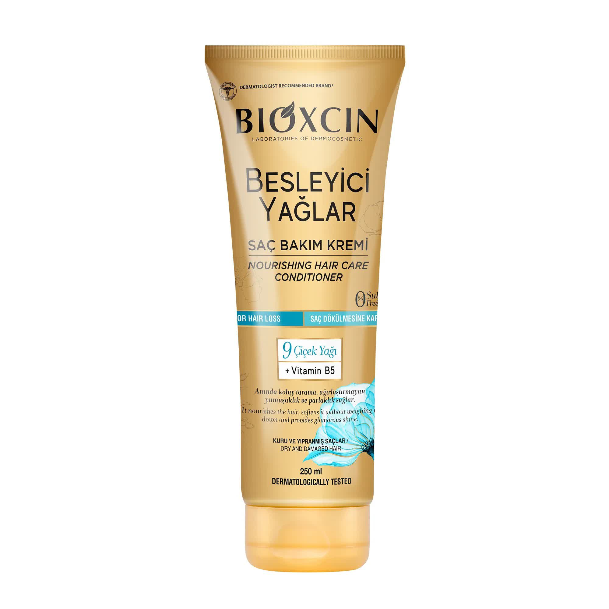 کرم موی ضدریزش و نرم کننده داخل حمام بیوکسین BIOXCIN مدل BESLEYICI YAGLAR برای موهای خیلی خشک حجم 250 میل