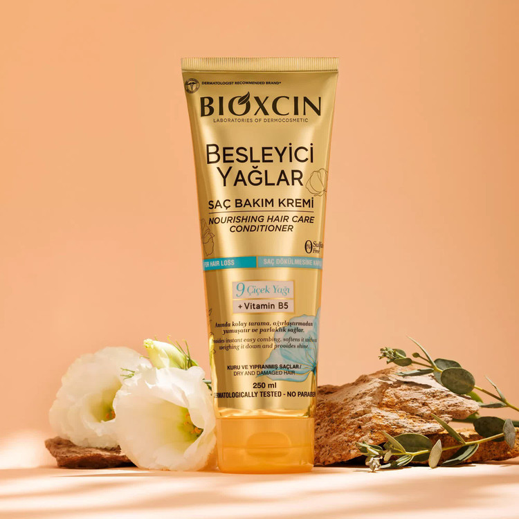 کرم موی ضدریزش و نرم کننده داخل حمام بیوکسین BIOXCIN مدل BESLEYICI YAGLAR برای موهای خیلی خشک حجم 250 میل