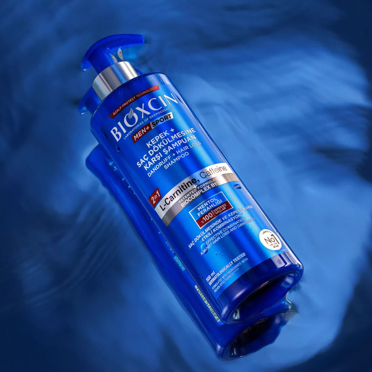 شامپو ضد شوره سر + ریزش مو بیوکسین BIOXCIN مدل MEN + SPORT حجم 500 میل