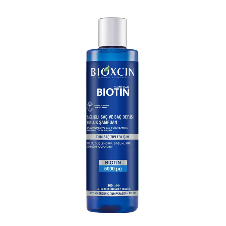 شامپو بدون سولفات بیوکسین BIOXCIN مدل بیوتین BIOTIN حجم 300 میل