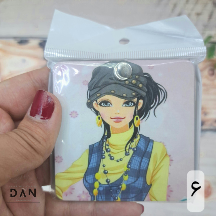 آینه جیبی فانتزی چوبی ارسال رندوم