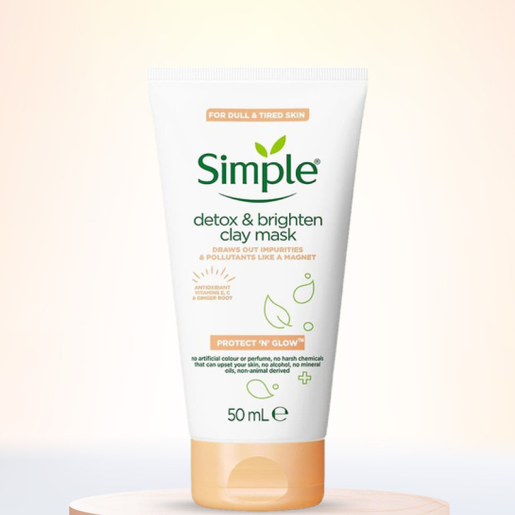 ماسک خاک رس لایه بردار و روشن کننده سیمپل Simple حجم 50 میل