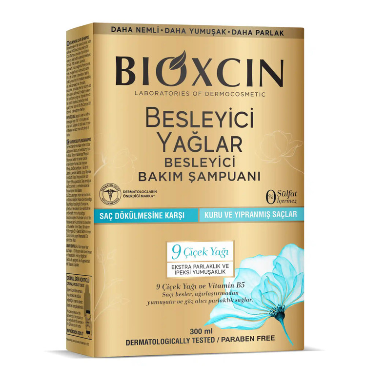شامپوی ضدریزش ونرم کننده بیوکسین BIOXCIN مدل BESLEYICI YAGLAR برای موهای خیلی خشک حجم 300 میل