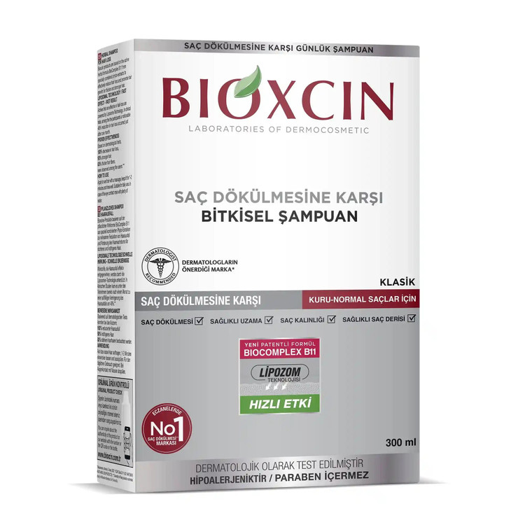 شامپو ضدریزش و تقویت کننده بیوکسین BIOXCIN مدل KLASIK حجم 300 میل