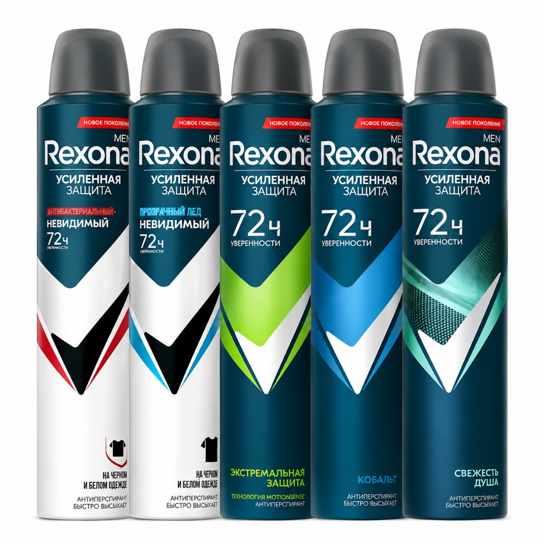 اسپری رکسونا Rexona مدل 72 ساعته مردانه حجم 200 میل روسی تنوع دار