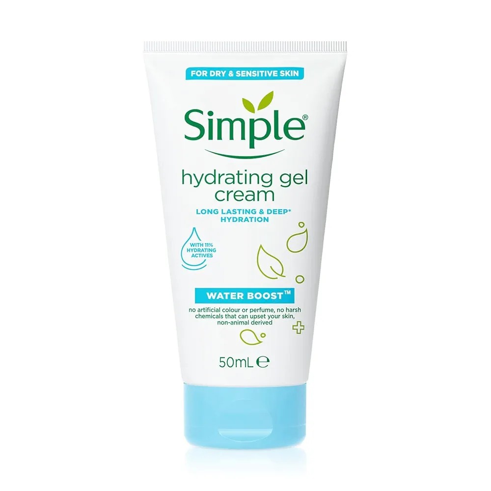 کرم ژل آبرسان تیوپی سیمپل Simple مدل WATER BOOST حجم 50 میل