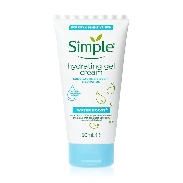 کرم ژل آبرسان تیوپی سیمپل Simple مدل WATER BOOST حجم 50 میل