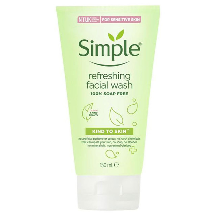 ژل شستشوی صورت سیمپل Simple مدل refreshing facial wash مسافرتی حجم 50 میل