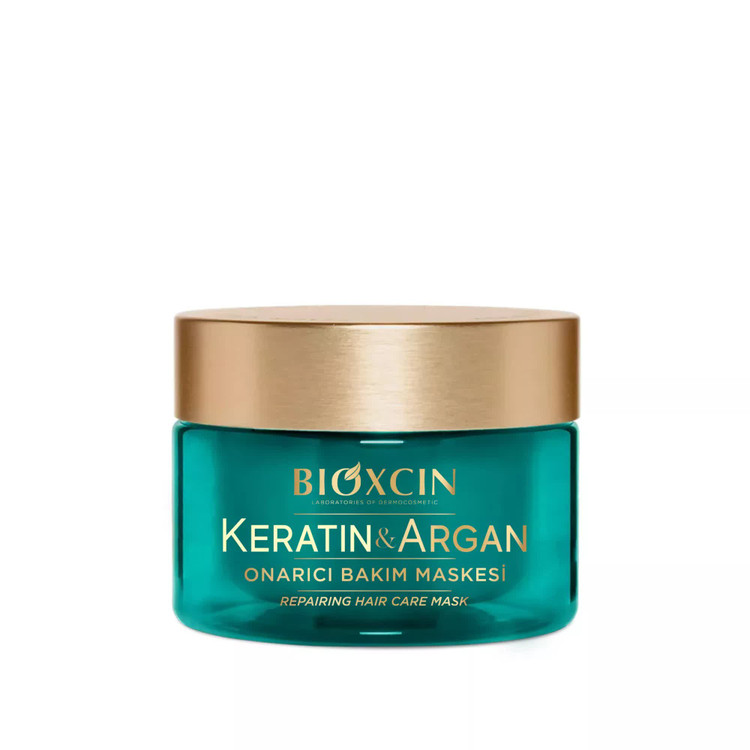 ماسک موی ضدریزش و ترمیم کننده داخل حمام کاسه ای بیوکسین BIOXCIN مدل کراتین و آرگان Keratin and Argan حجم 250 میل