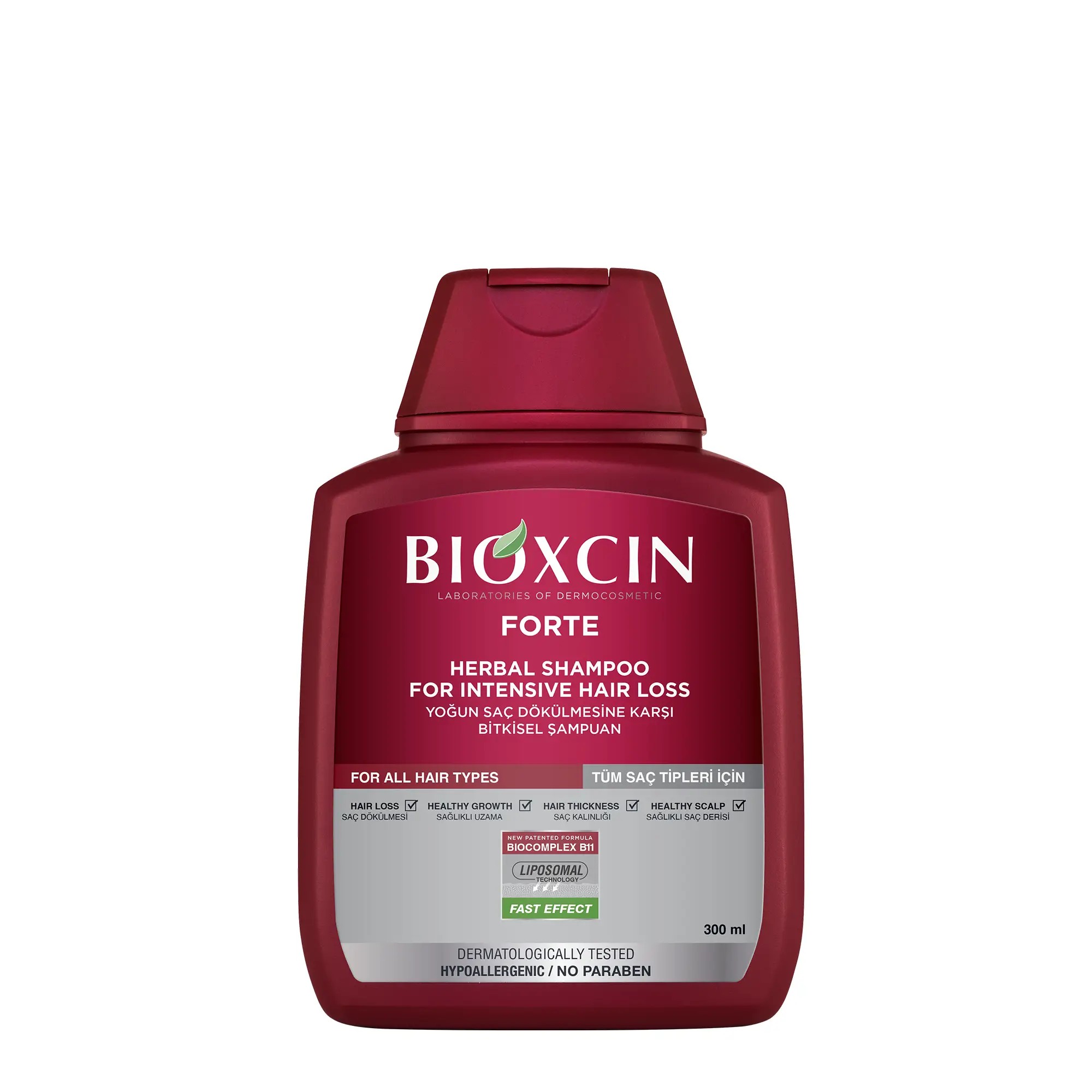 شامپو ضدریزش و تقویت کننده بیوکسین BIOXCIN مدل FORTE مسافرتی حجم 100 میل