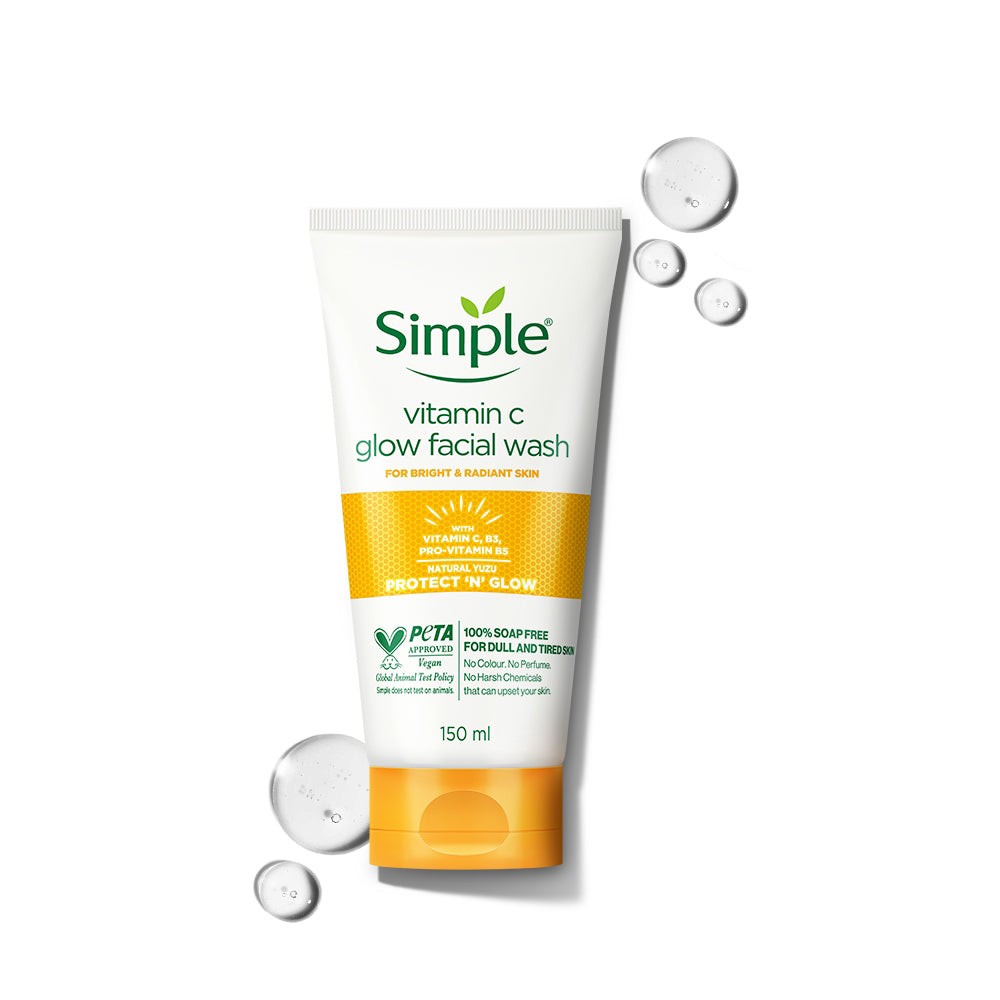 ژل شستشوی سیمپل Simple مدل vitamin c glow facial wash حجم 150 میل
