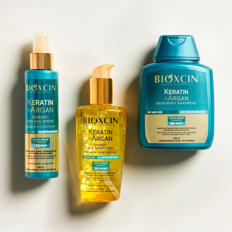 پک ضدریزش و ترمیم کننده بیوکسین BIOXCIN سری Keratin and Argan کراتین و آرگان