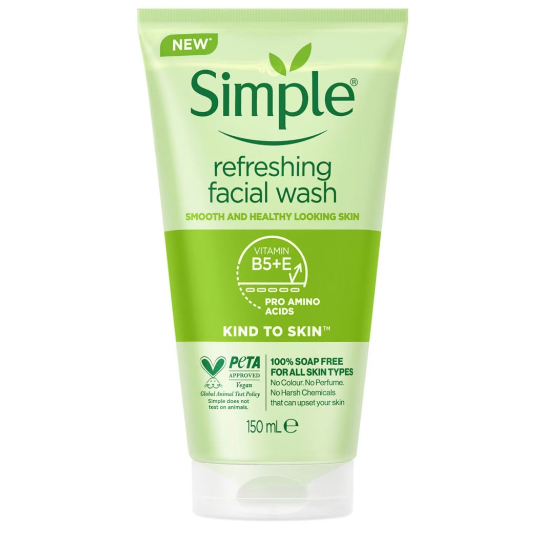 ژل شستشوی صورت سیمپل Simple مدل Refreshing facial wash حجم 150 میل