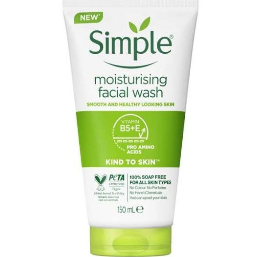 ژل شستشوی سیمپل Simple مدل moisturising facial wash حجم 150 میل طرح قدیم